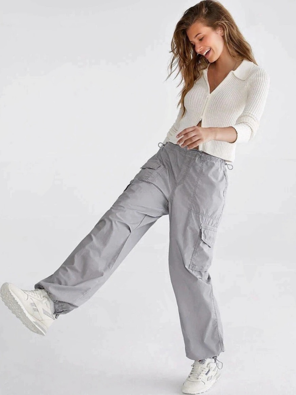 Aéropostale Parachute Cargo Pant Gray Parachute Cargo Pants size Small